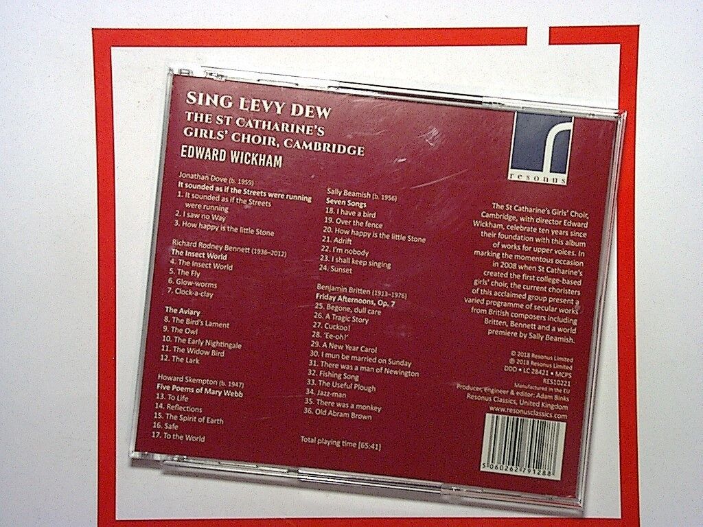 Sing Levy Dew St Catharine's Girls' Choir, Cambridge; Edward Wickham CD Mint