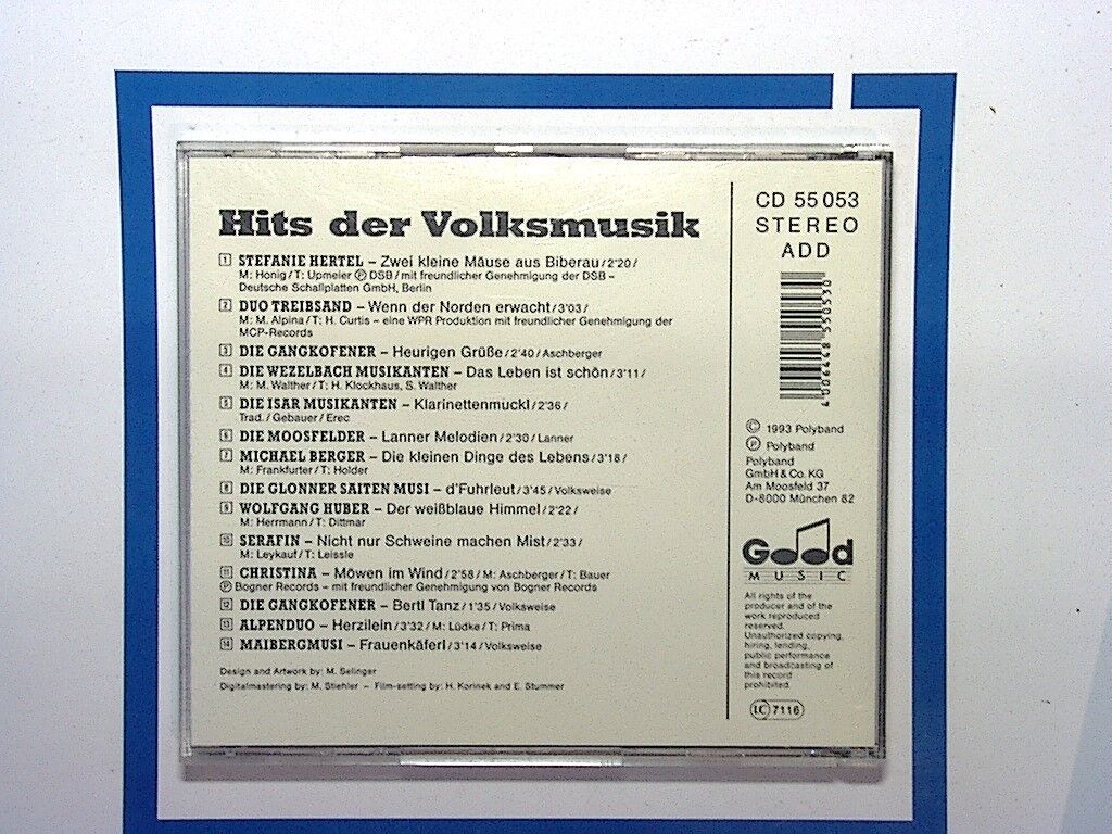 Various Artists	Hits der Volksmusik 1 CD Mint