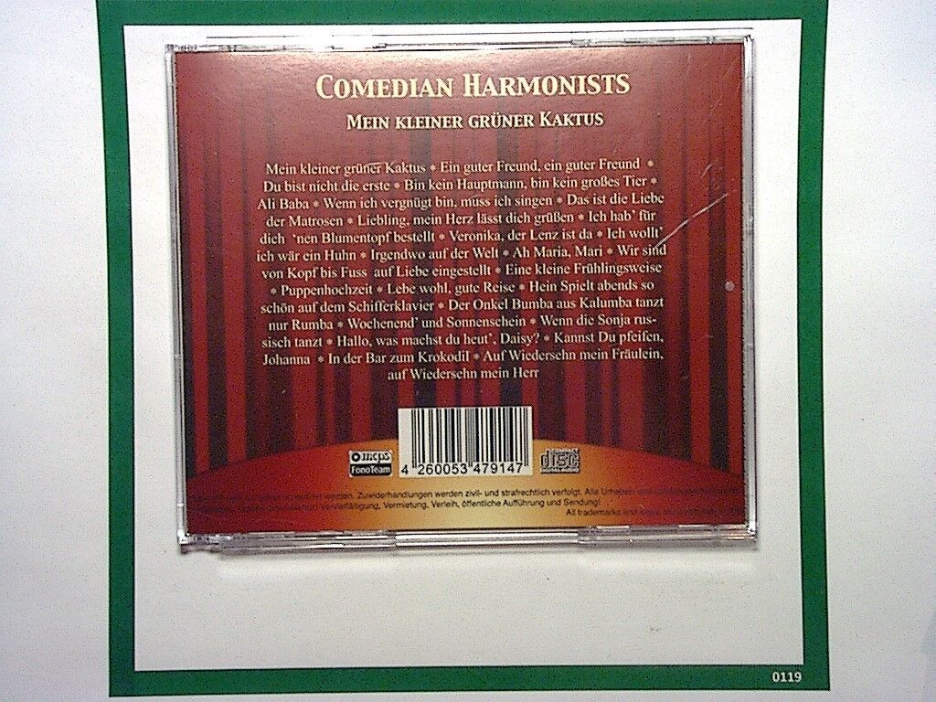 The Comedian Harmonists	Mein Kleiner Grüner Kaktus CD Mint