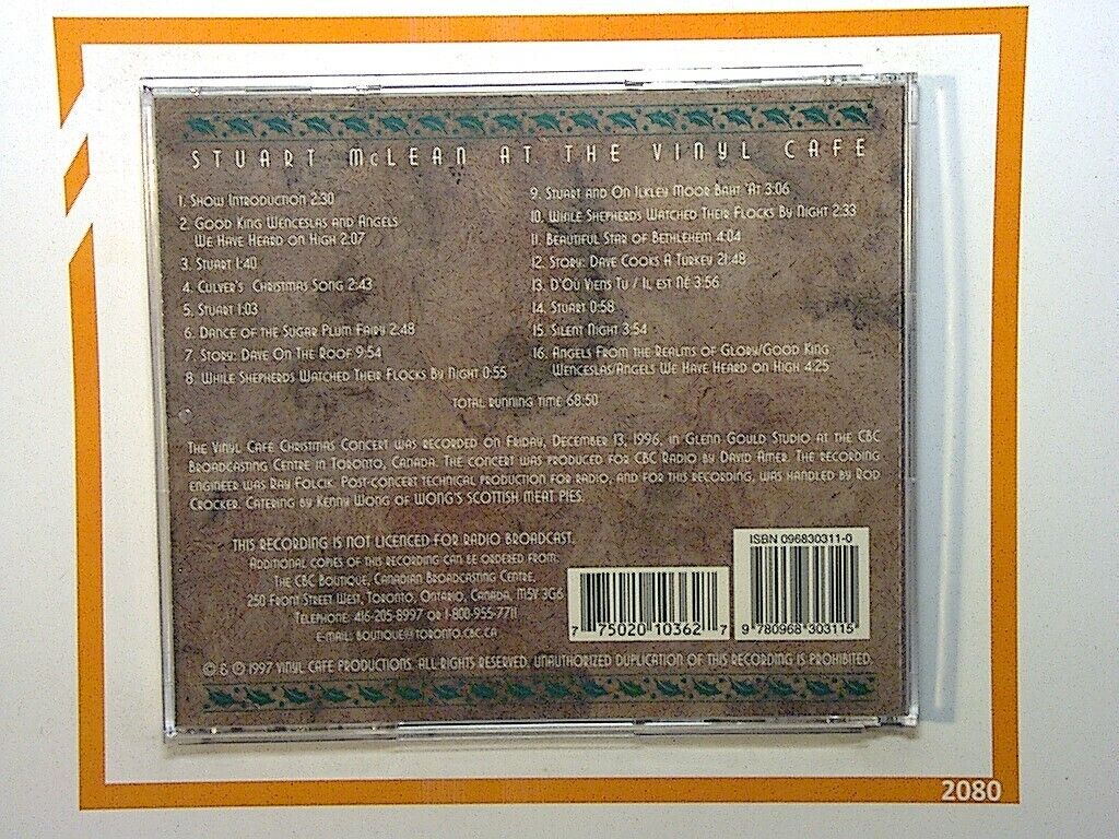 Stuart McLean at the Vinyl Cafe: The Christmas Concert  CD Mint