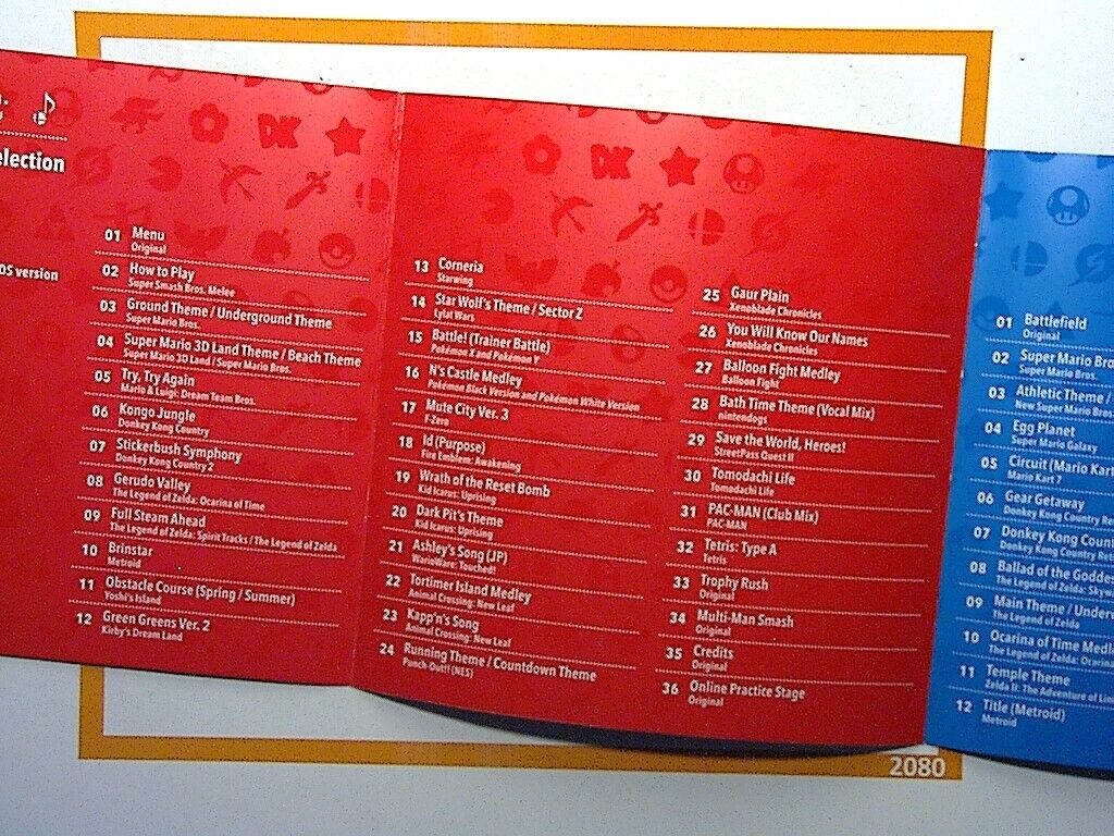 Super Smash Brothers	Premium Sound Selecton For Nintendo 3Ds & Wii U 2Cd mint