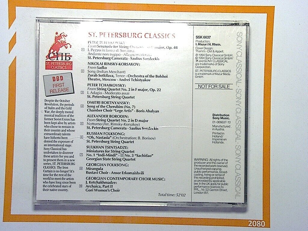 St Petersburgh Classics CD	A Taste of Things To Come CD Mint