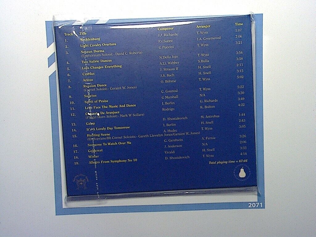 Northop Silver Band	It's A Lovely Day Tomorrow CD Nr Mint