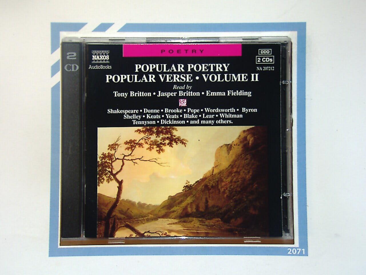 Popular Poetry - Popular Verse Volume II Audio CD Mint