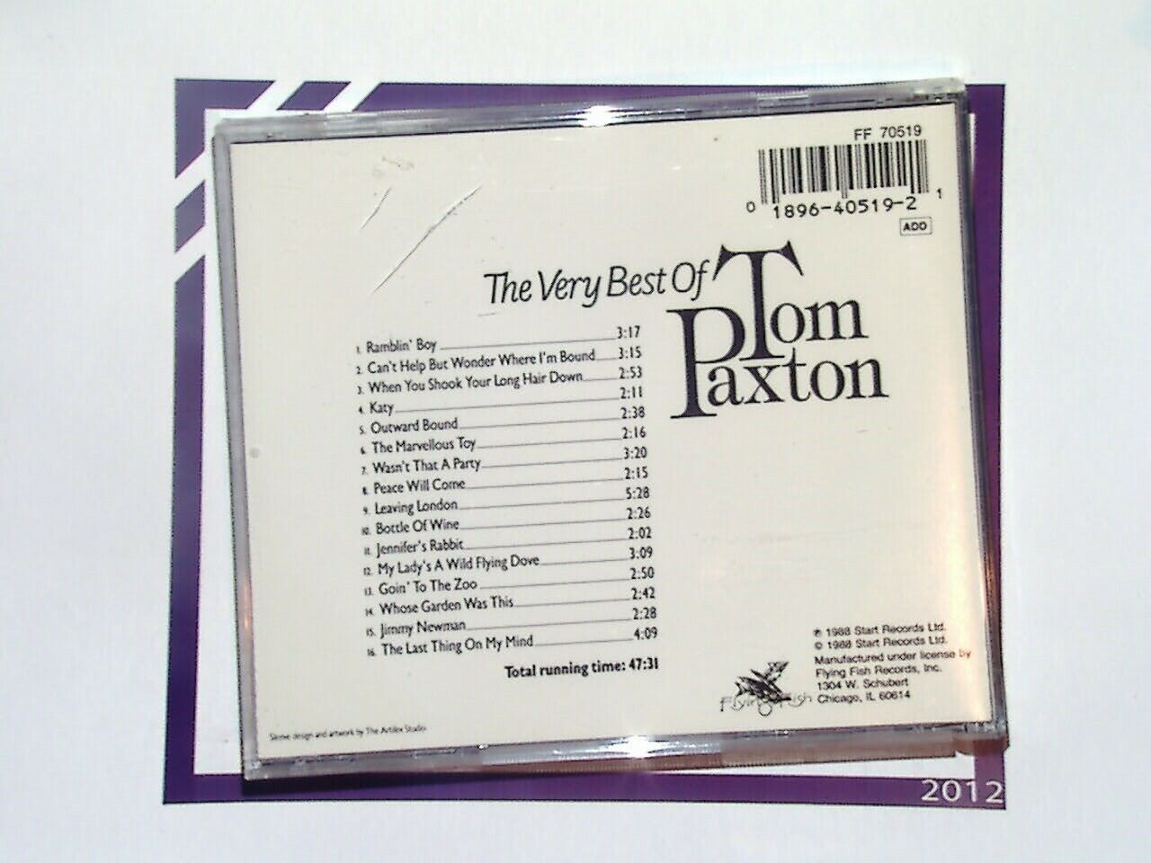 The Very Best Of Tom Paxton CD Mint