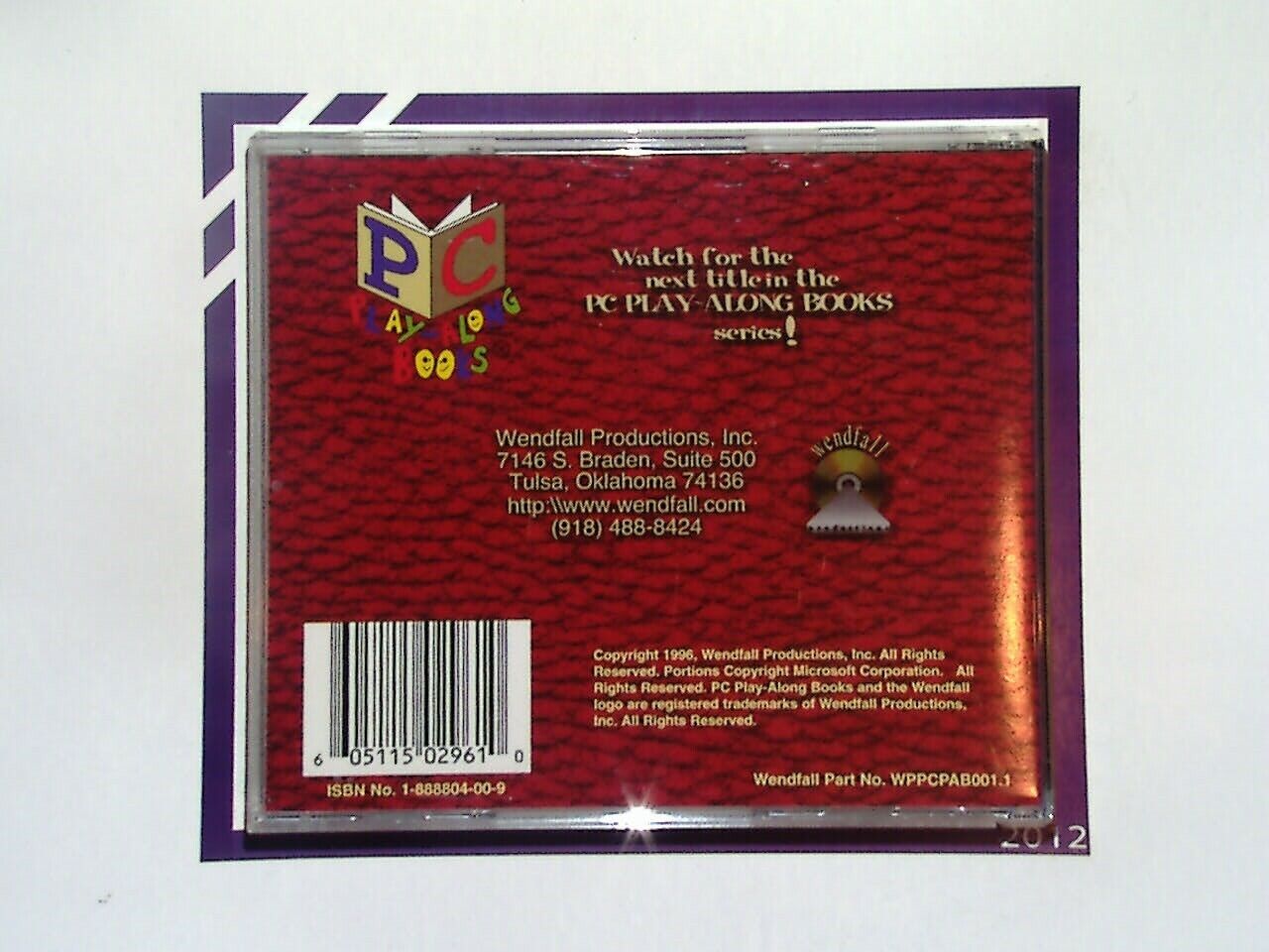 PC Play Along Books Presents	The Wind In The Willows CD Mint