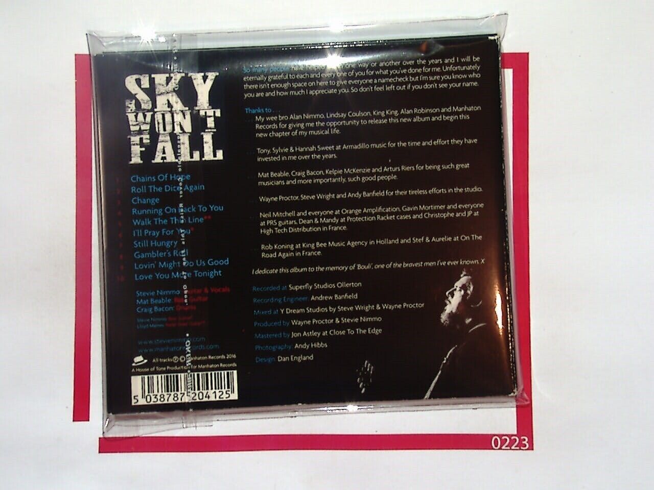 Stevie Nimmo	Sky Won't Fall CD Mint