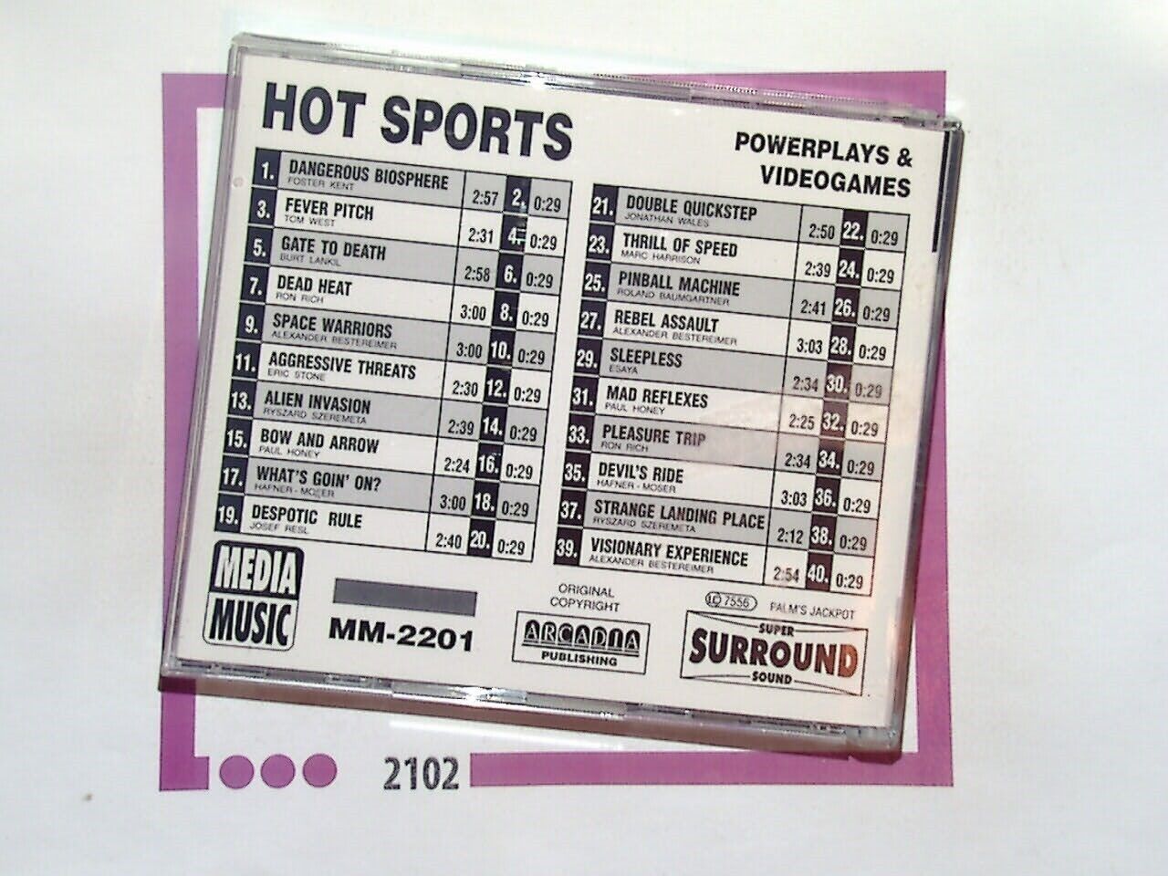 Media Music	MM-2201 Hot Sports Powerplays & Videogames Production Music CD VGC