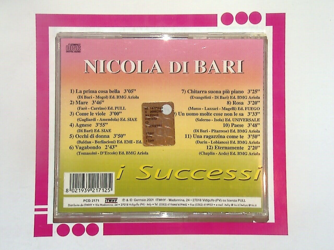 Nicola Di Bari	I Successi CD VGC