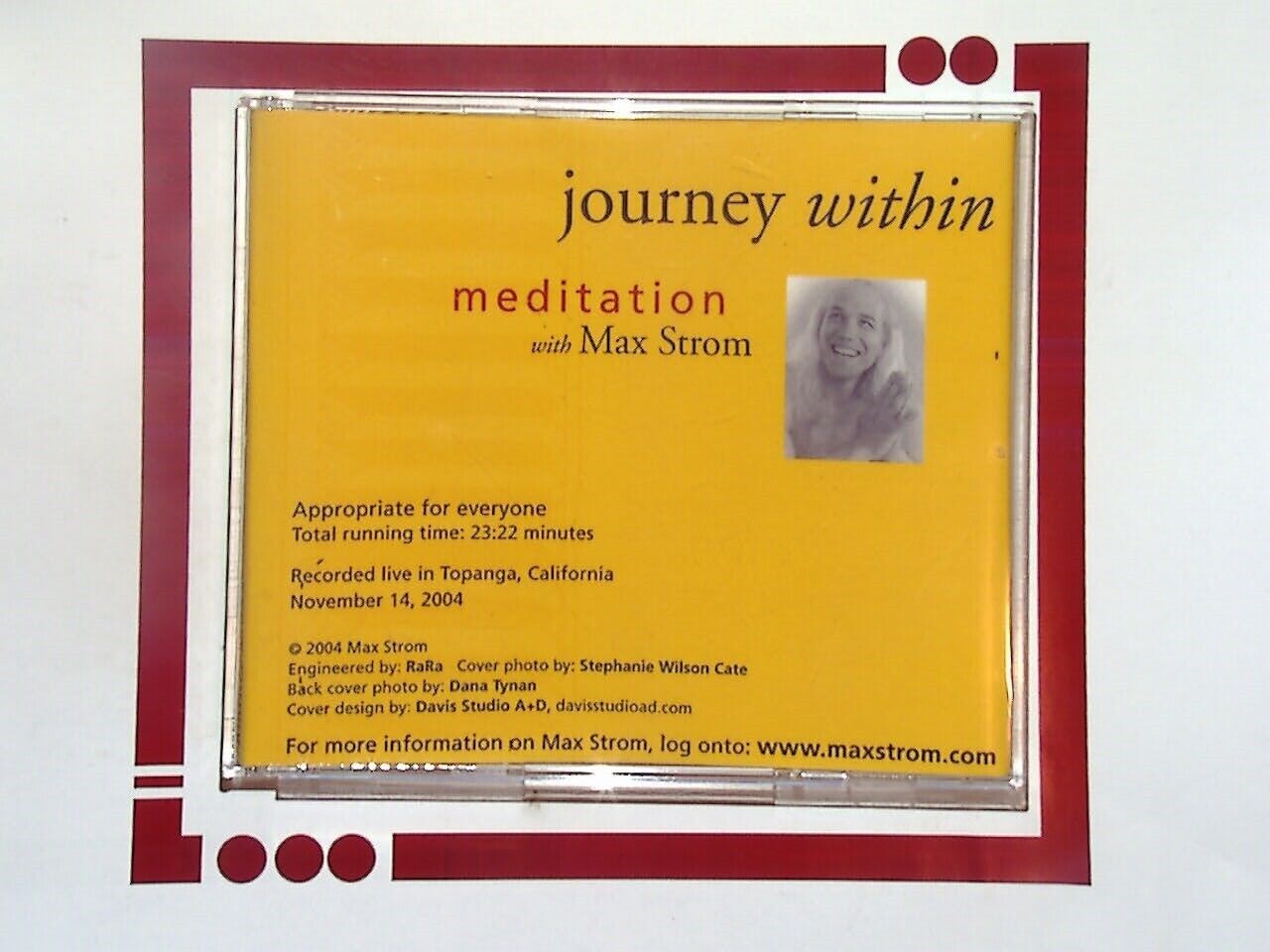 Meditation with Max Strom	Journey Within CD VGC