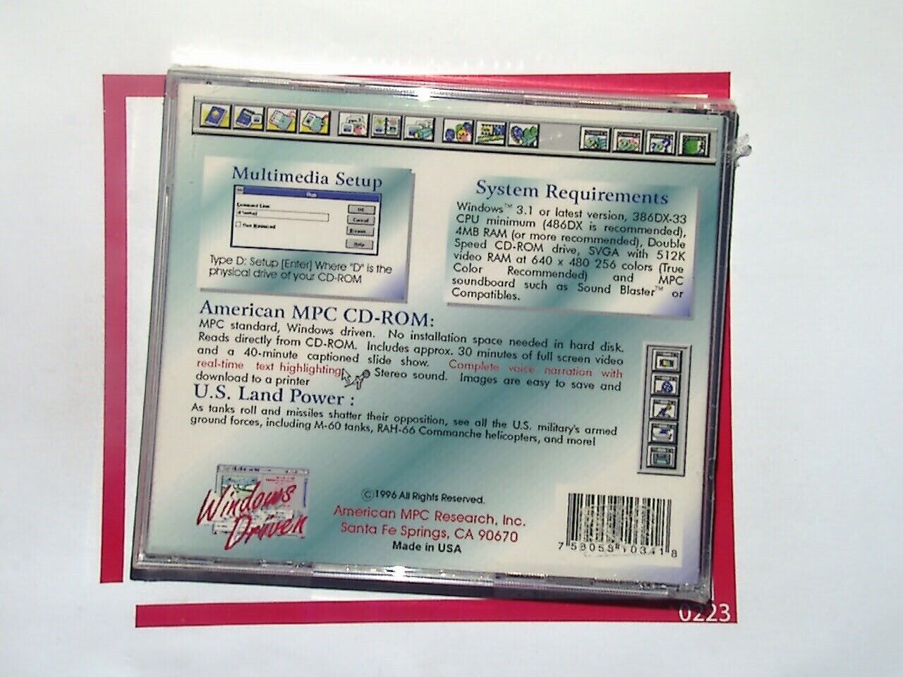 U.S. Land Power	American MPC Research CD-Rom New & Sealed