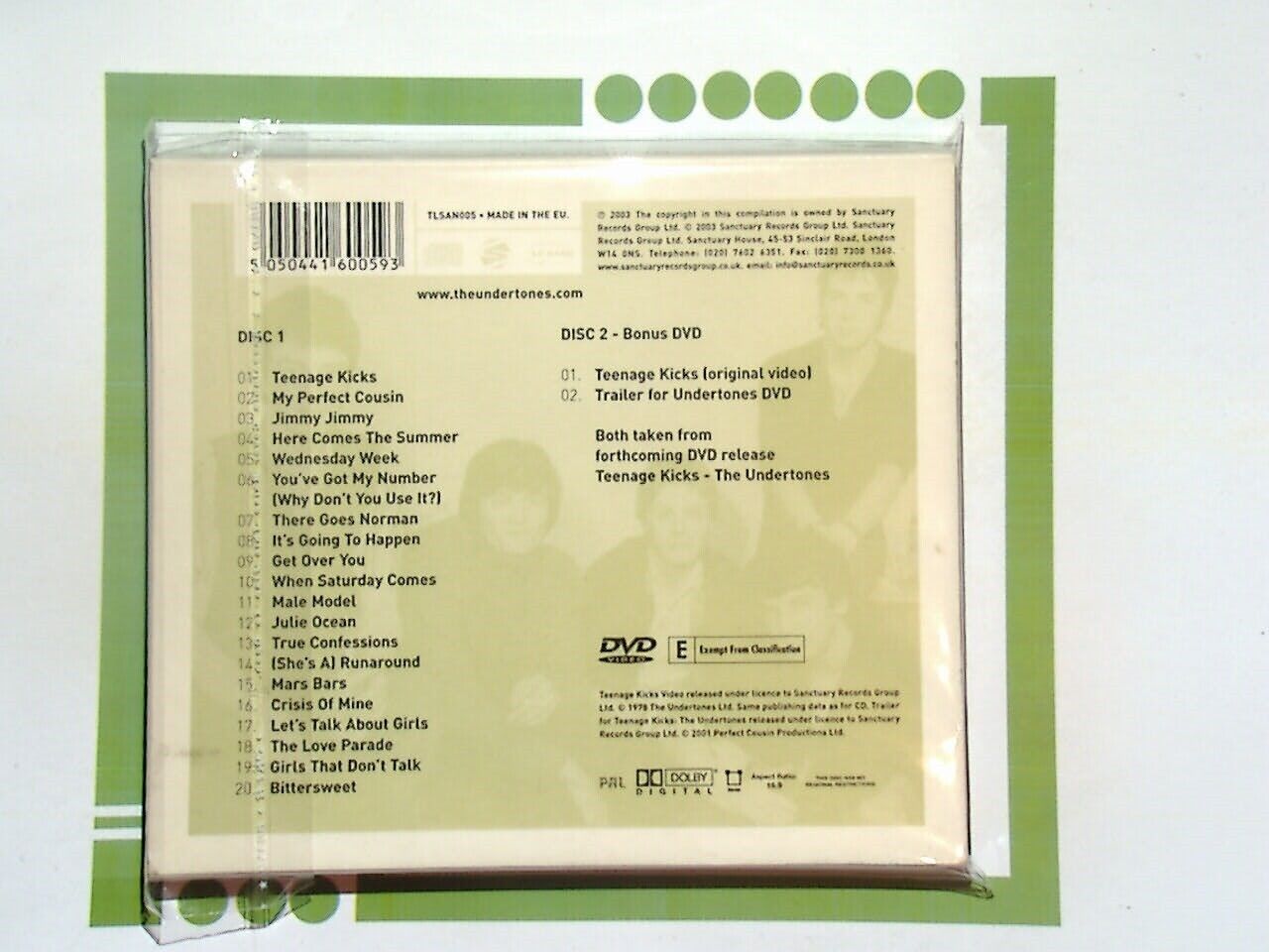 Teenage Kicks - The Best of the Undertones	Limited Edition CD + DVD Nr Mint