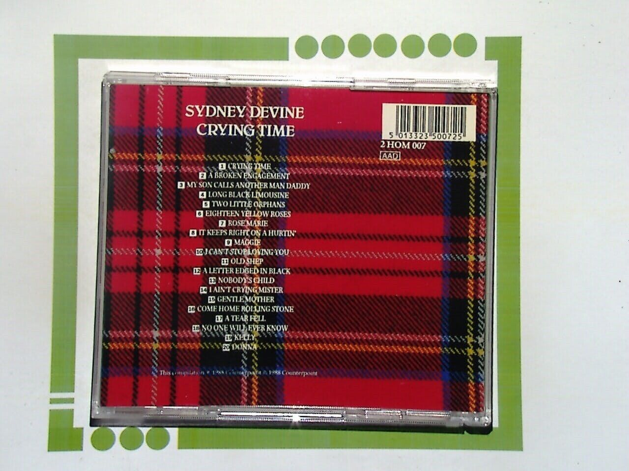 Sydney Devine - Crying Time	  CD VGC