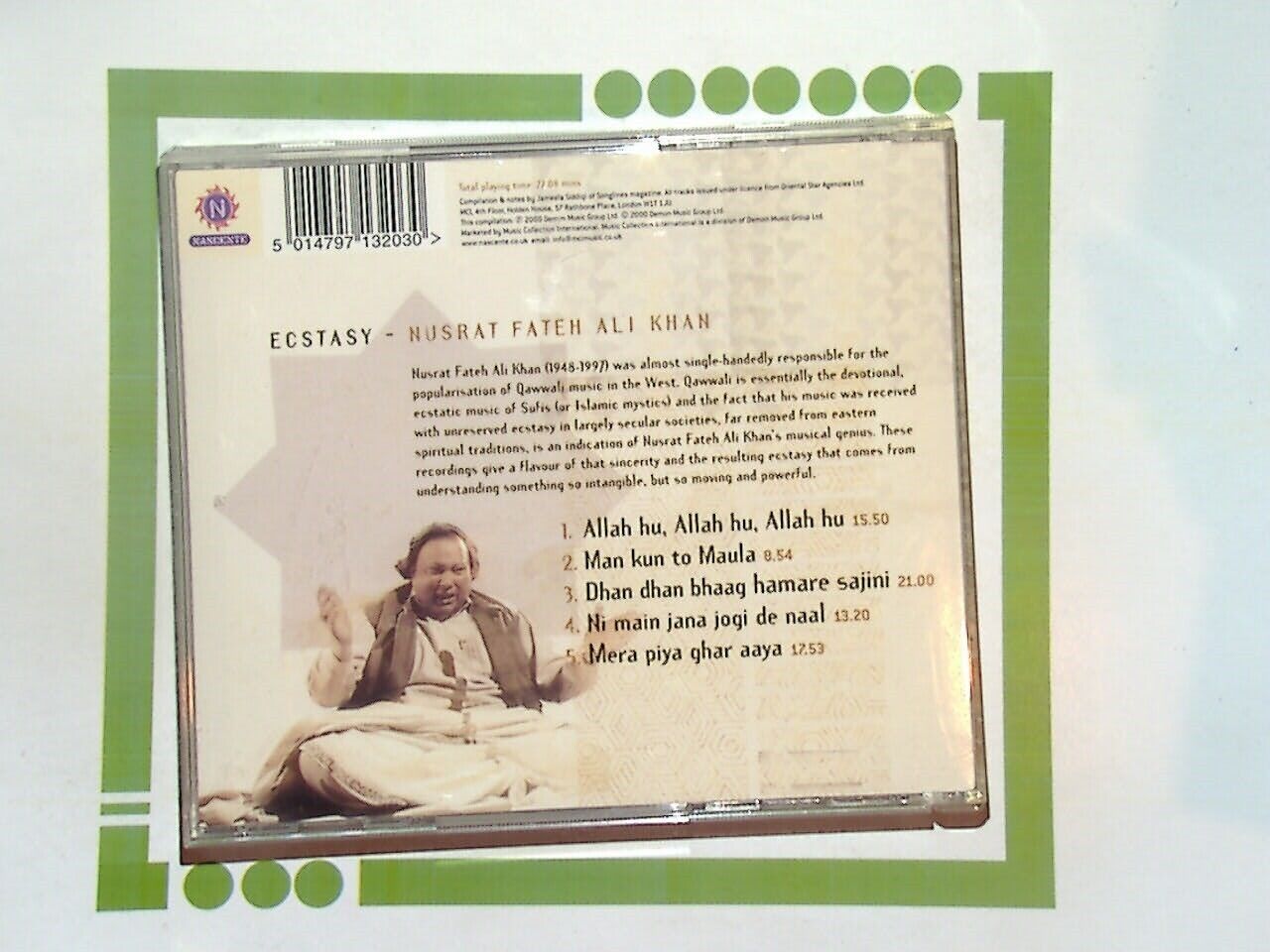 Nusrat Fateh Ali Khan	Ecstasy CD Nr Mint