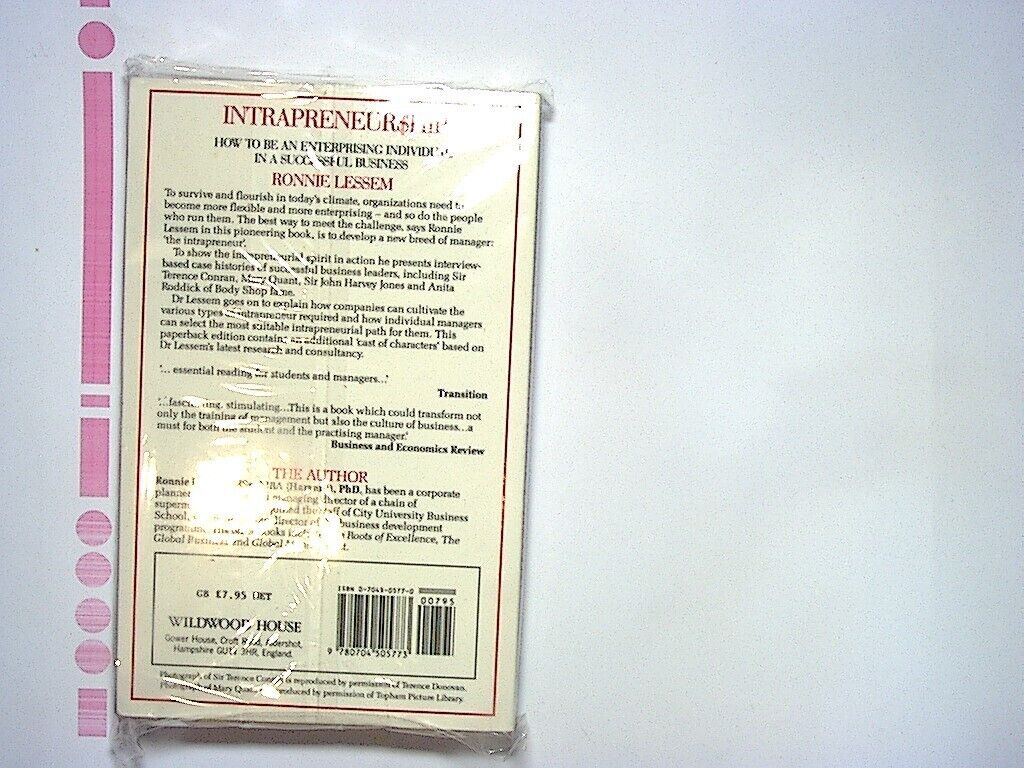 Ronnie Lessem - Intrapreneurship: Developing the Individual in Business PB New