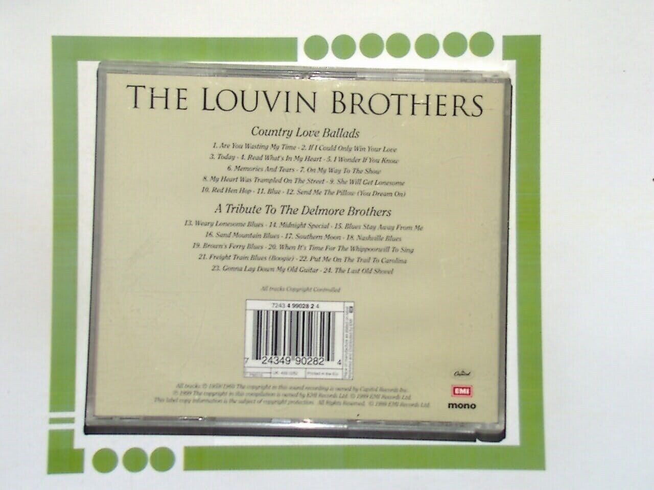 The Louvin Brothers - Country Love Ballads/A Tribute to the Delmore Bros CD Mint