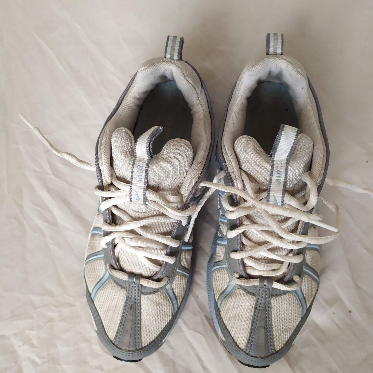 Nike Womens Air Dual-D Phylon White, Lt Blue & Silver Trainers UK 4.5 EU 38 VGC