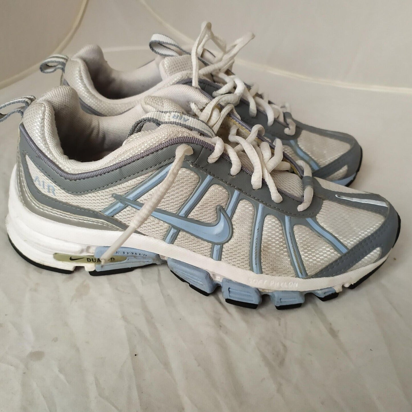 Nike Womens Air Dual-D Phylon White, Lt Blue & Silver Trainers UK 4.5 EU 38 VGC