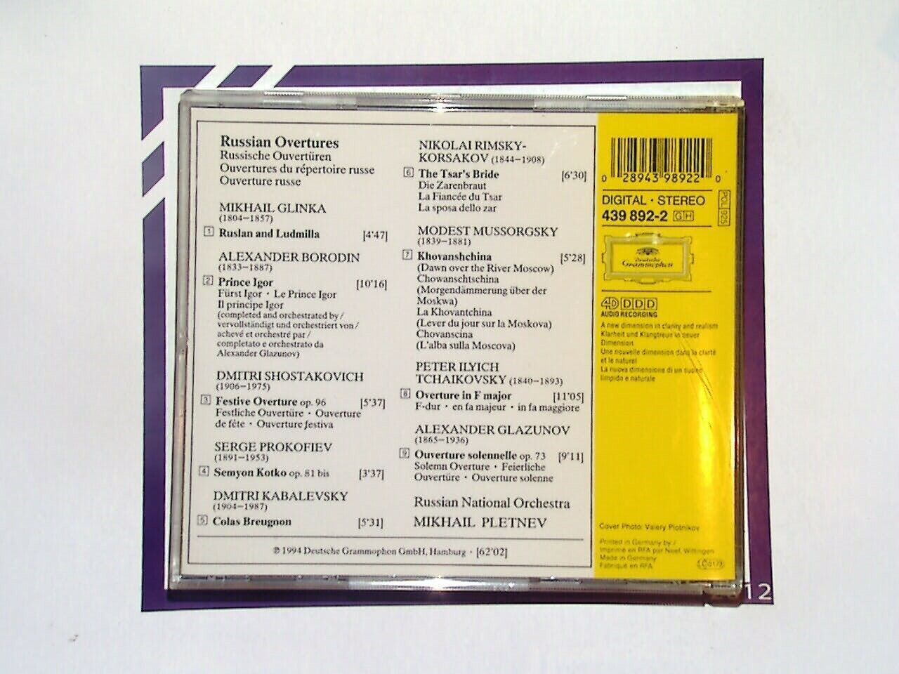 Mikhail Pletnev	Russian Overtures CD