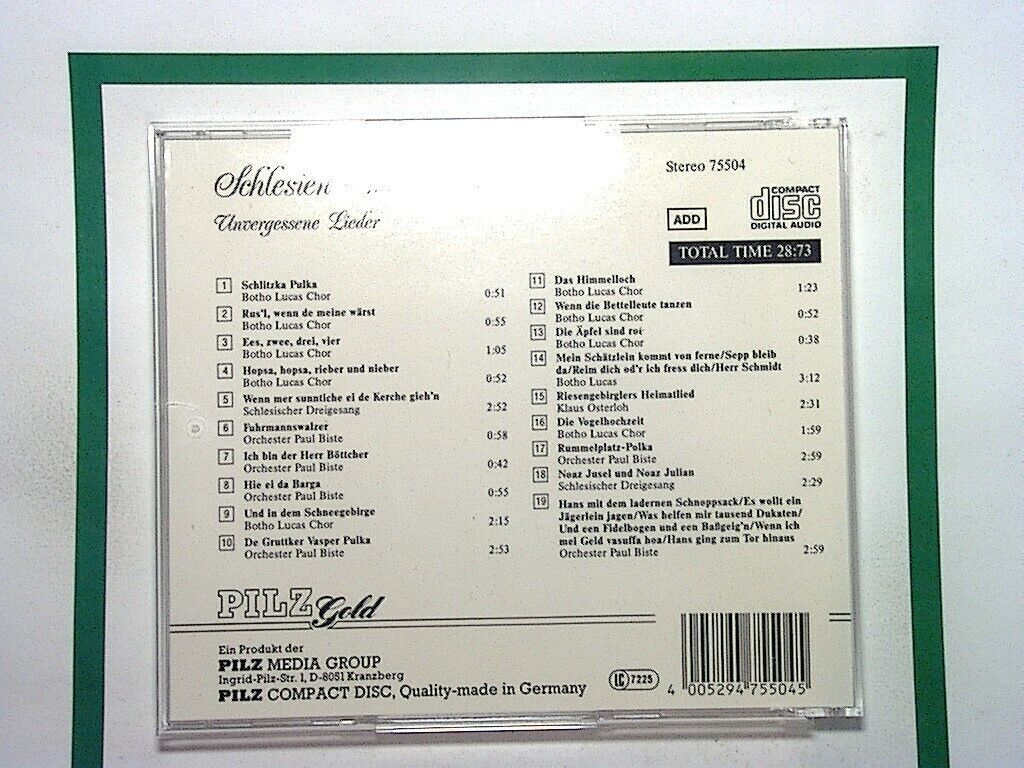 Schlesien meine Heimat: Unvergessene Lieder CD Mint