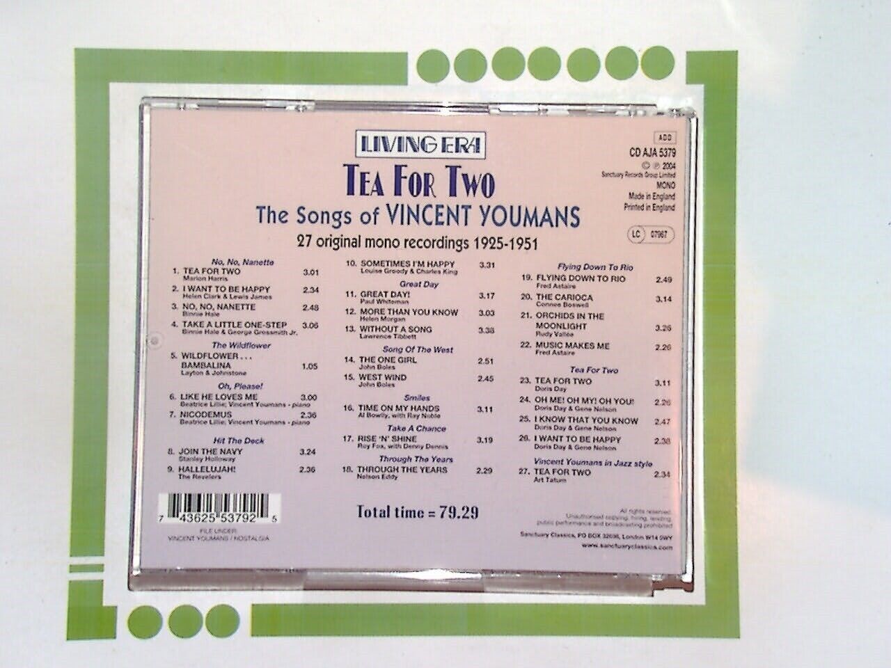 Tea For Two - The Songs Of Vincent Youmans CD Mint