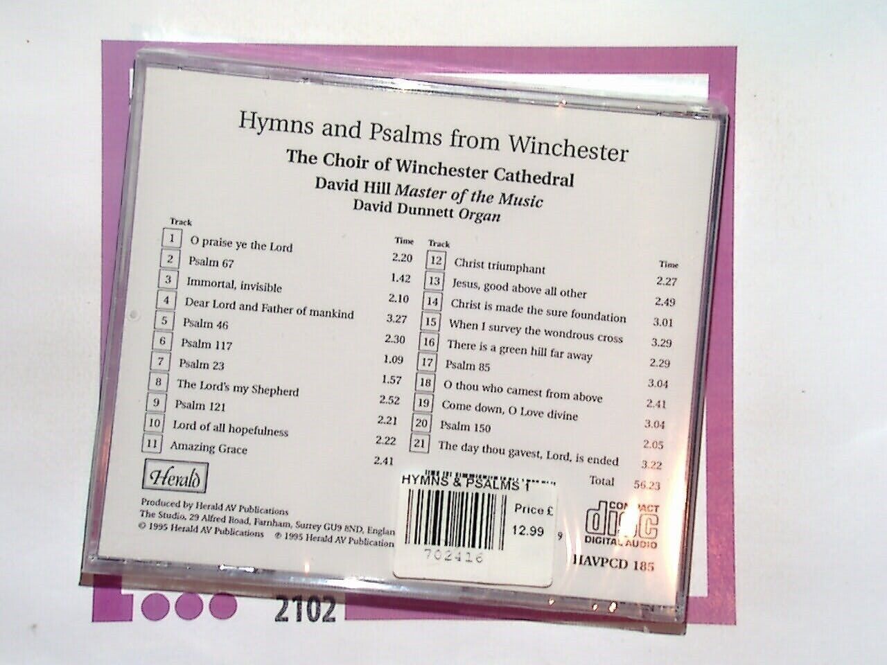 Sir Hubert Parry  Hymns and Psalms from Winchester CD New & Sealed