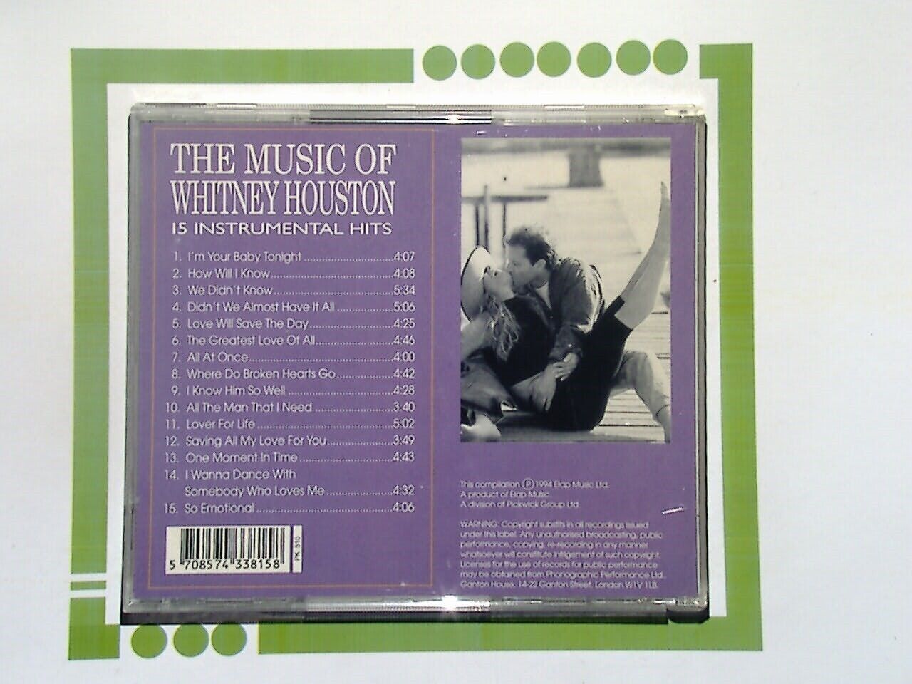 One Moment In Time - Music of Whitney Houston 15 Instrumental Hits CD  Like New