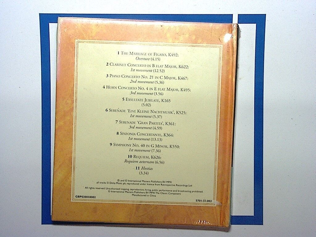 Various - Classic Composers Book & CD Mozart Musical Masterpieces NEW & Sealed