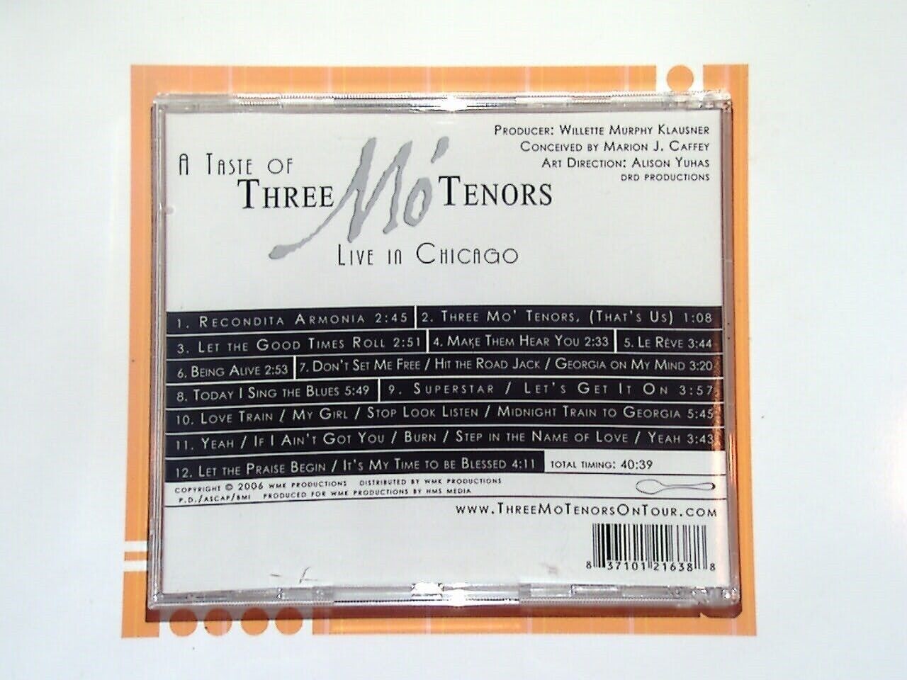 Taste of Three Mo' Tenors: Live in Chicago CD VGC