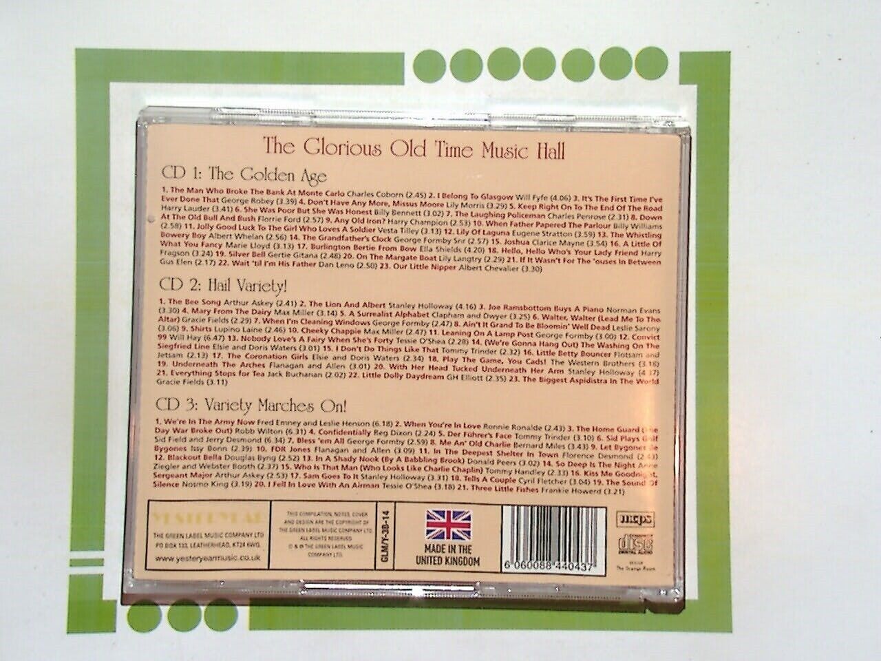 Various - The Glorious Old Time Music Hall 3CD VGC
