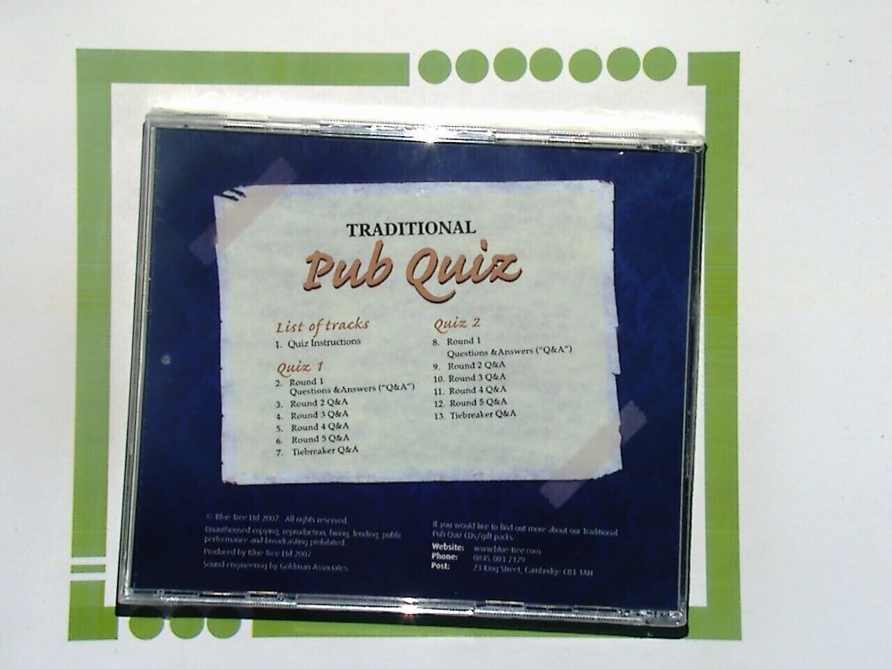 Traditional Pub Quiz	Volume 3 CD New & Factory Sealed