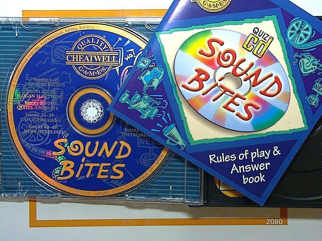 bookandbeat.com, CD, Sound Bites, Sound Effect CD, Cheatwell Games, sound effects, party game, interactive audio, fun sounds, family entertainment, novelty CD, audio clips, trivia game, game night, unique sounds, special effects, bookandbeat.com,new CDs, used CDs, new books, used books, online music store, online bookstore, rare CDs, rare books, affordable books, affordable CDs, book lovers, music enthusiasts, collectible CDs, vintage books,DVD,