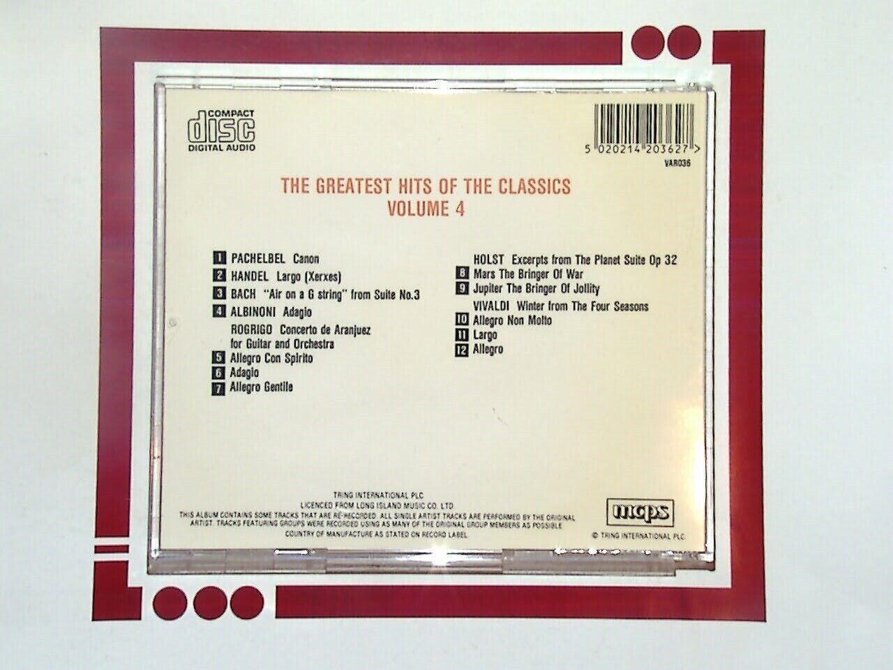 Various - Greatest Hits of the Classics Volume 4  CD VGC