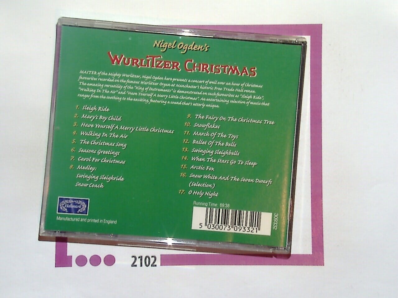 Nigel Ogden - Wurlitzer Christmas CD mint