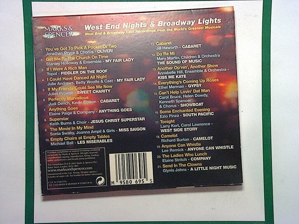Various Artists	West End Nights & Broadway Lights M&S Mint