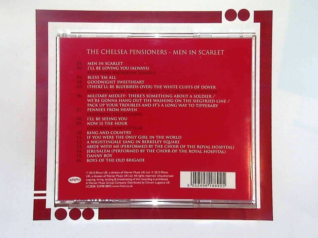 The Chelsea Pensioners	Men In Scarlet CD Mint