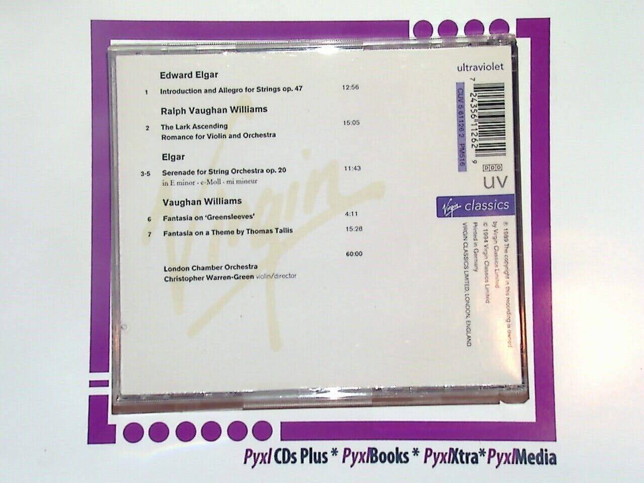 Various - Music for Strings by Vaughan Williams and Elgar CD Mint