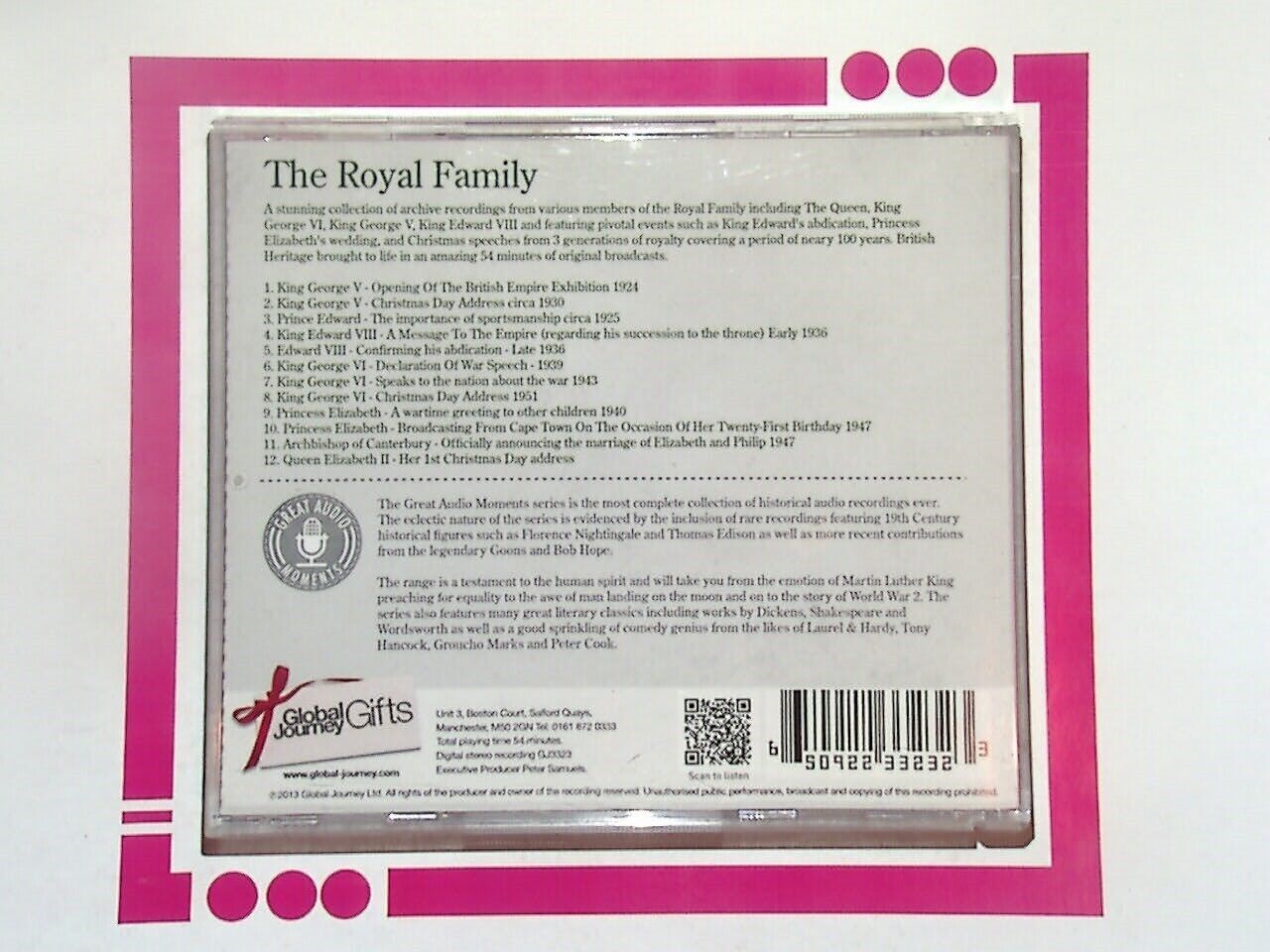 The Royal Family: Voices Of Yesteryear Audio CD Nr Mint