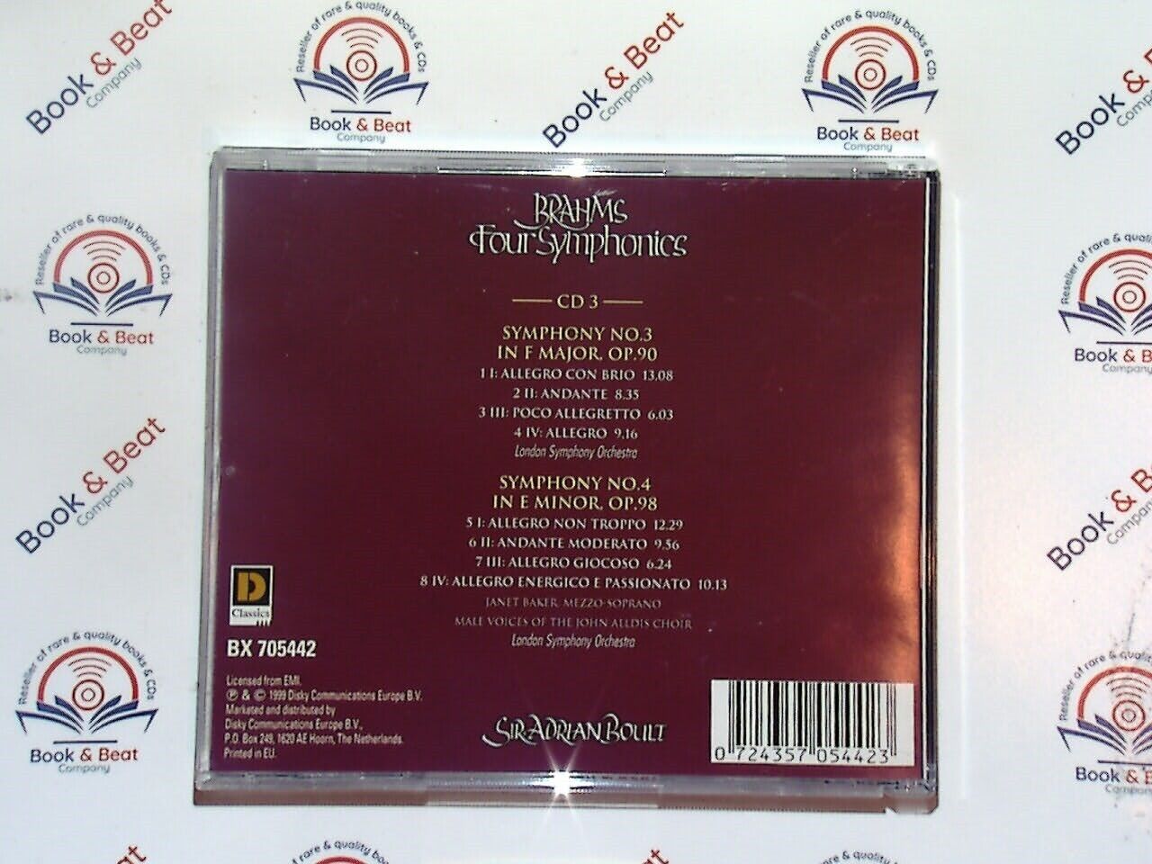 Sir Adrian Boult - Brahms Four Symphonies 3CD Mint Rare