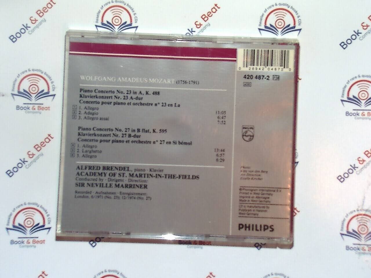 Mozart Piano Concerto Nos. 21 & 27  - Alfred Brendel Sir Neville Marriner CD VGC