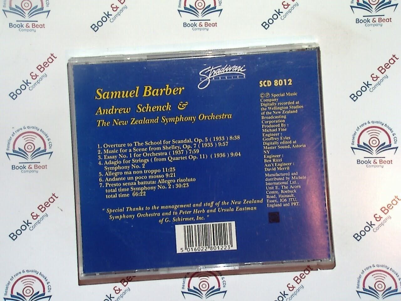 Samuel Barber - Andrew Schenck, New Zealand Symphony Orchestra CD Nr Mint