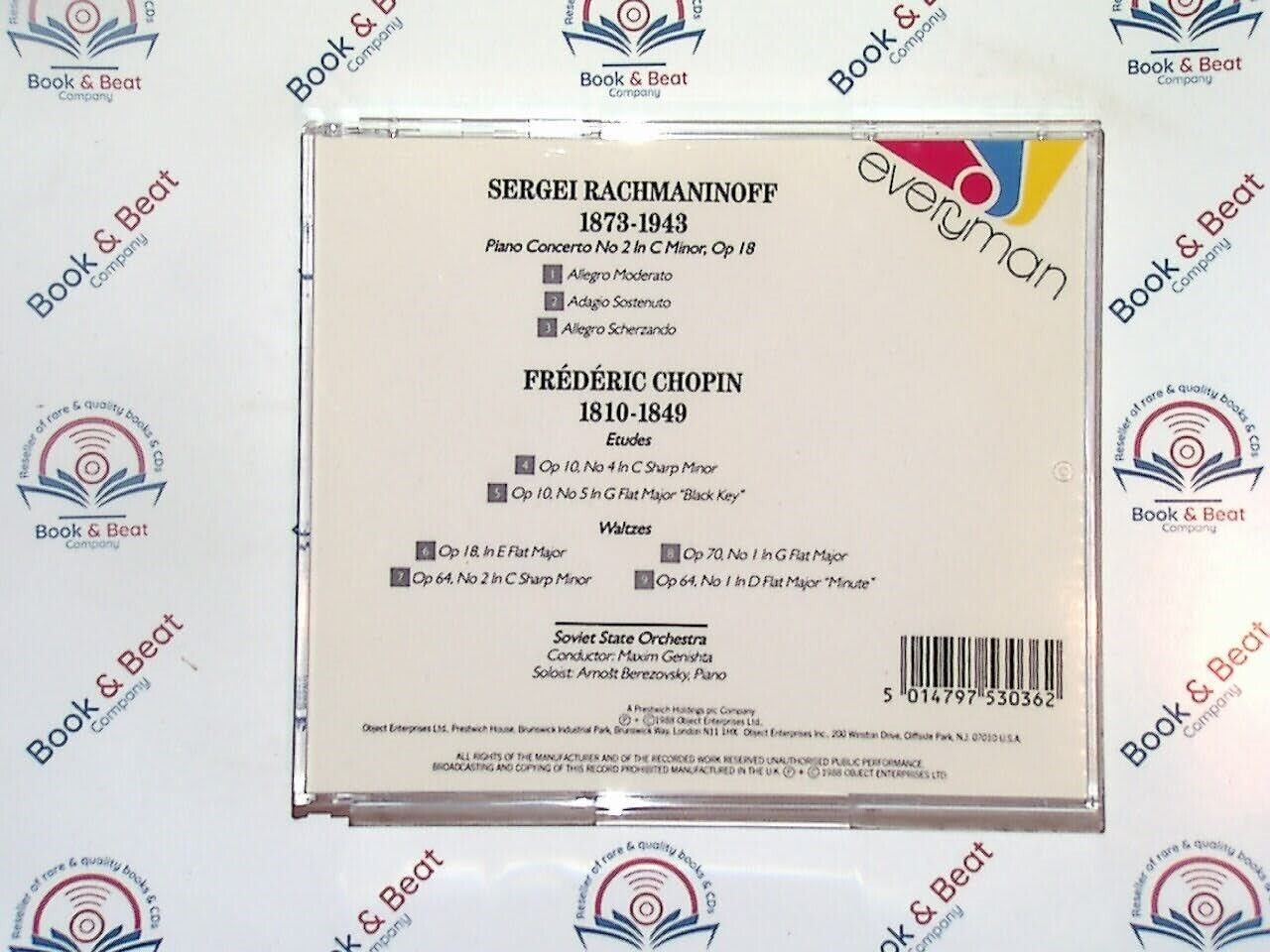 Rachmaninoff: Piano Concerto No 2: Chopin: Etudes & Waltzes Soviet State Orch.