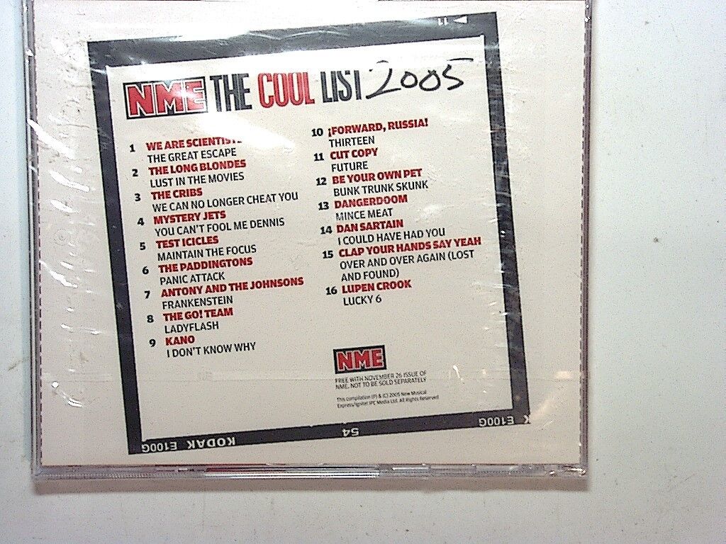 NME The Cool List 2005	The Long Blondes, Mystery Jets Etc CD NEW Sealed