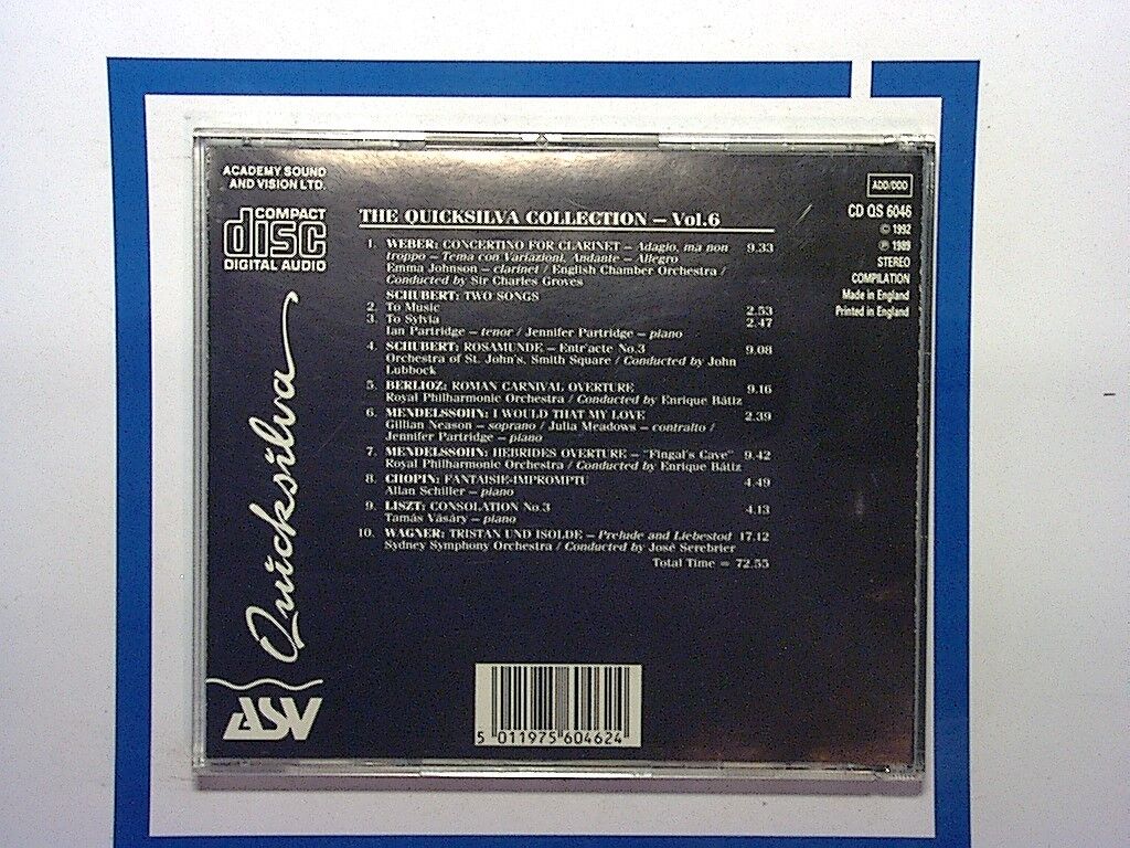 Quicksilva Collection - Volume 6 SCHUBERT, MENDELSSOHN, WAGNER CD Mint