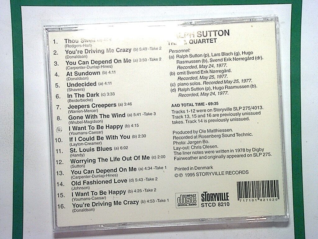 Ralph Sutton - Quartet (1996) CD mint