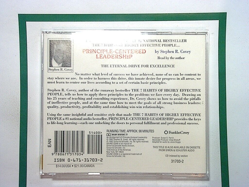 Principle-centred Leadership by Stephen R. Covey, Author Audio CD