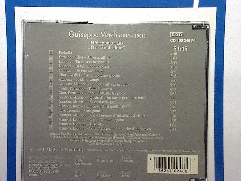 Vienna Master Series Giuseppe Verdi The Troubadour Cd Mint