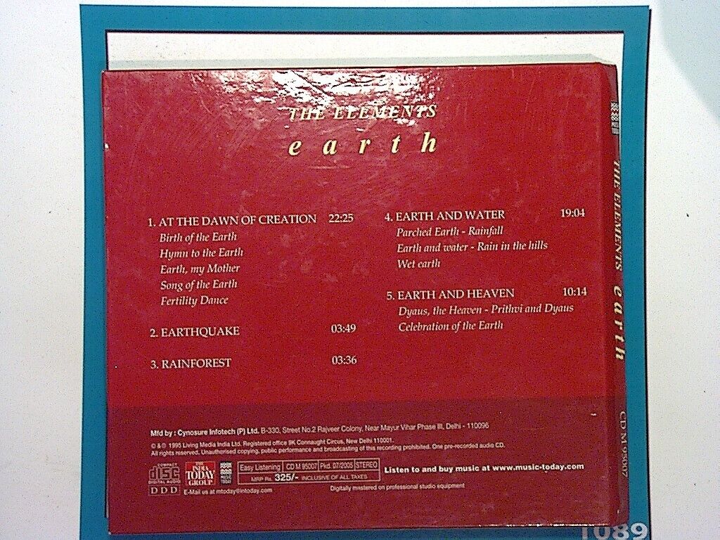 Vanraj Bhatia	The Elements Earth CD Disc Nr Mint (Gift Option)*