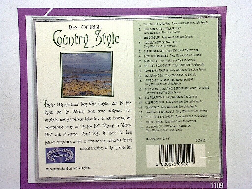 Tony Walsh	Irish Country Style Best of CD Mint (Gift Option)*