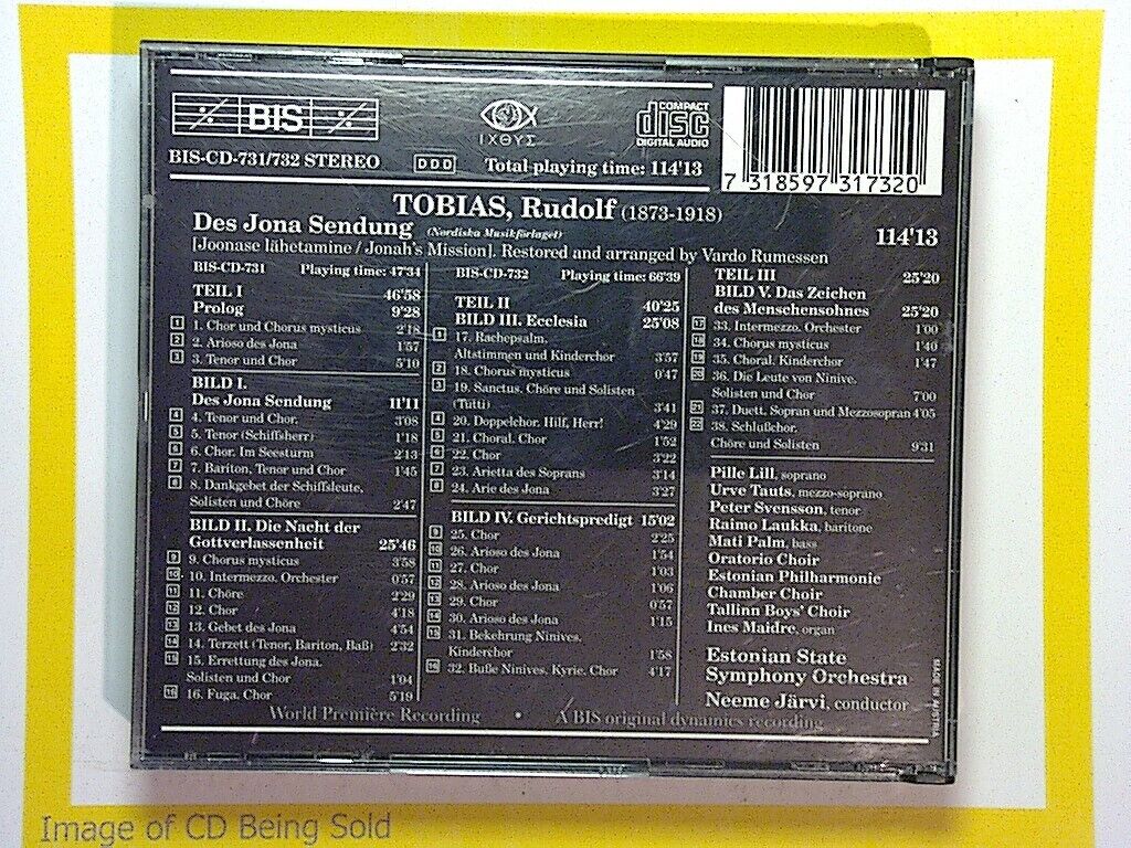 Rudolf Tobias: Des Jona Sendung CD Mint